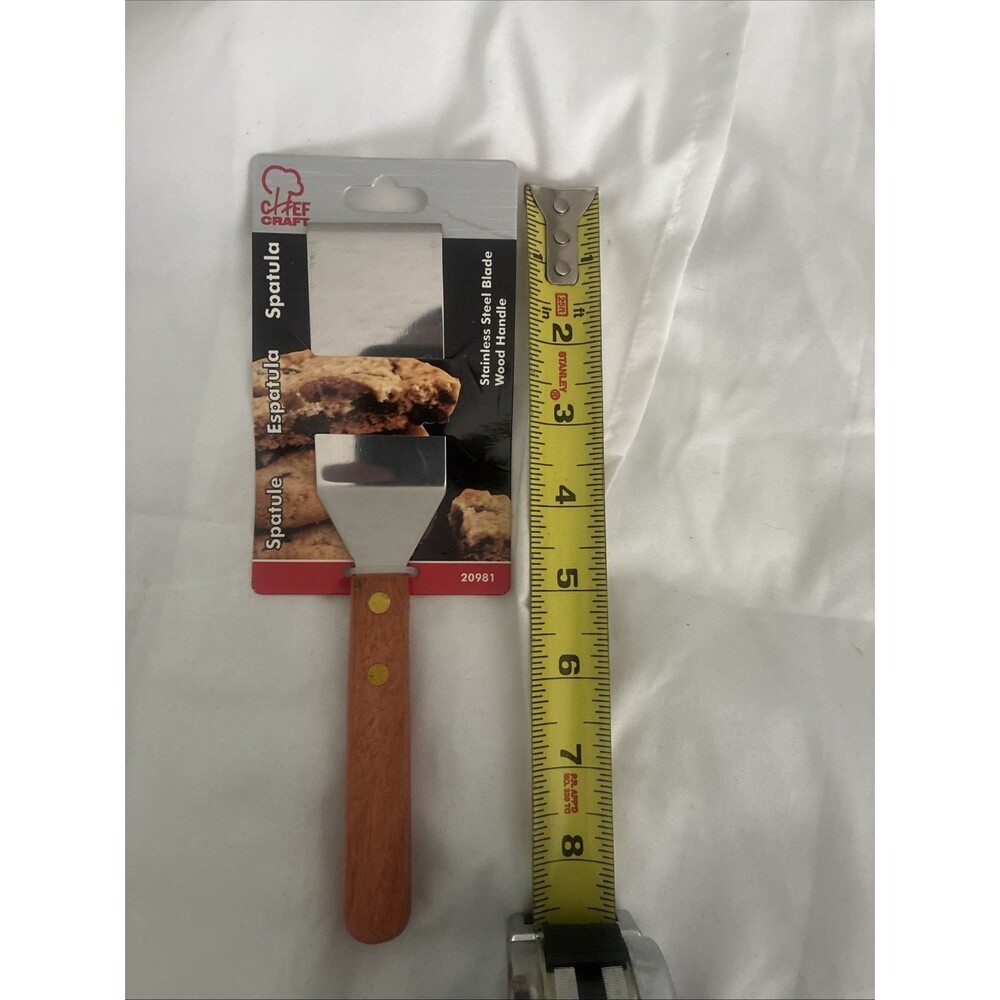 Chef Craft Small Solid Cookie Spatula Stainless Steel with Wood Handle #20981